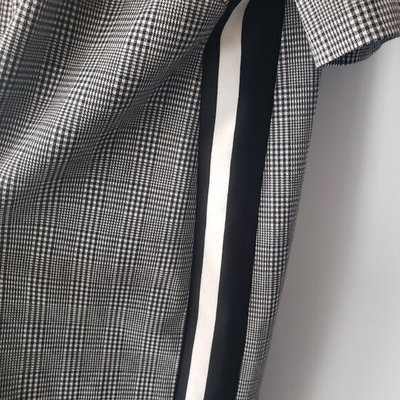 eloquii with/side stripe gray plaid short sleeve shift dress size 14 - Picture 5 of 7